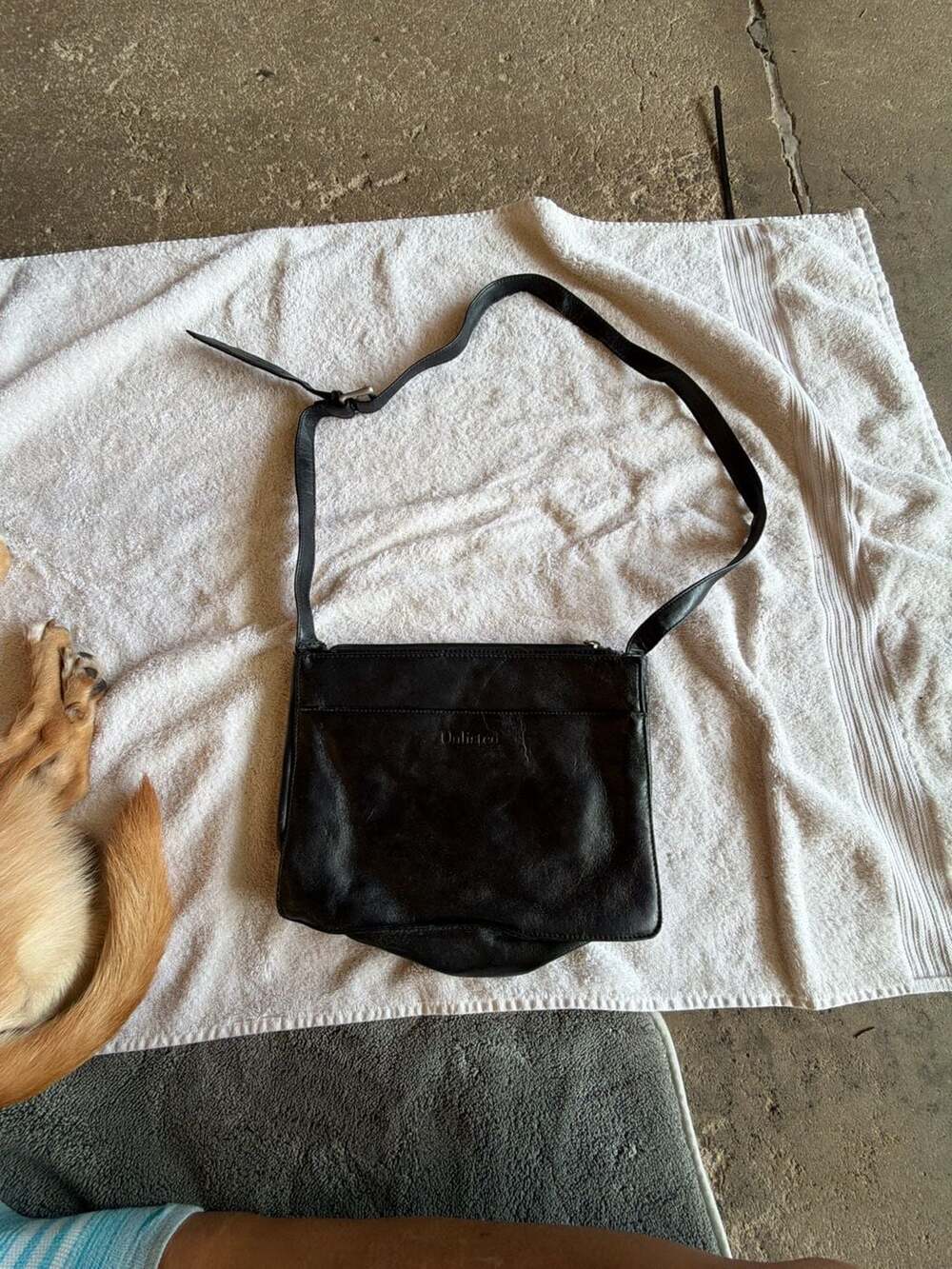 Unlisted Black Leather Crossbody Shoulder Bag Purse
